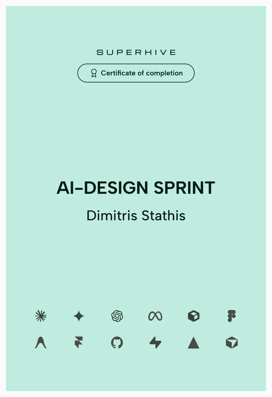 AI-Design Sprint Certificate of Completion